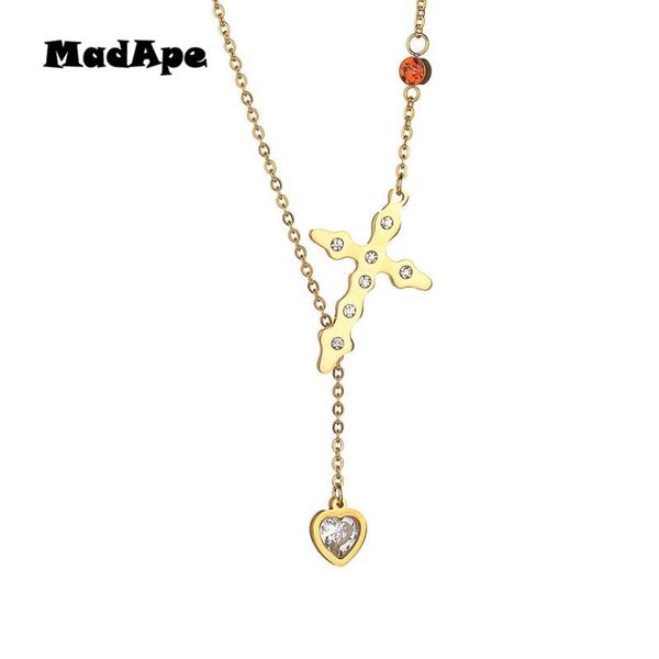 pendant necklaces madape 2021 jewelry gold color stainless steel cross necklace heart for women wedding sweater chain, Silver
pendant necklaces madape 2021 jewelry gold color stainless steel cross necklace heart for women wedding sweater chain, Silver