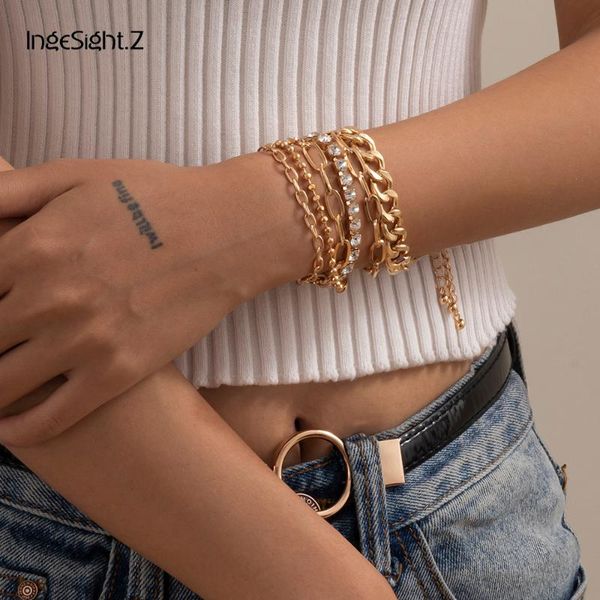 charm bracelets ingesight.z 6pcs/set gold color curb cuban bangles rhinestone crystal wrist chain for women jewelry accessories, Golden;silver
charm bracelets ingesight.z 6pcs/set gold color curb cuban bangles rhinestone crystal wrist chain for women jewelry accessories, Golden;silver