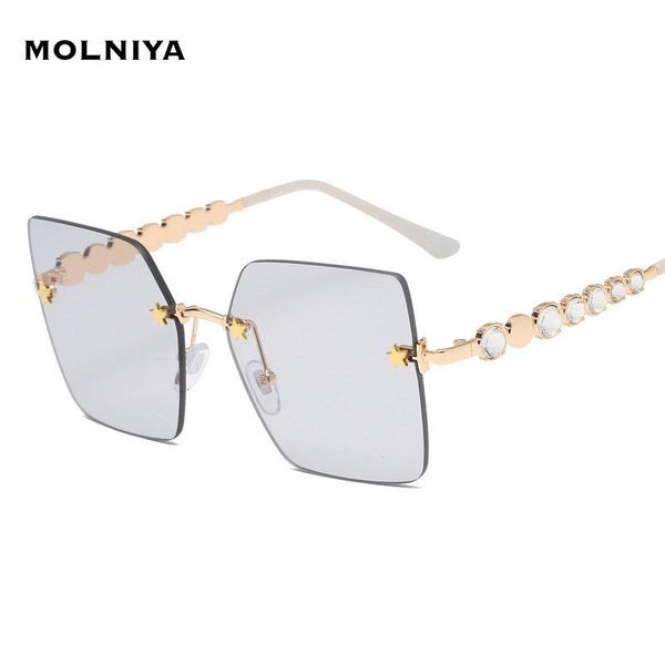 sunglasses fashion big frame square trimming frameless rhinestone sun glasses woman metal star uv400, White;black
sunglasses fashion big frame square trimming frameless rhinestone sun glasses woman metal star uv400, White;black