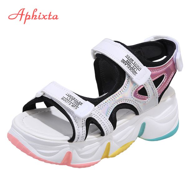 aphixta big size 42 wedge heels women's sandals rainbow sole design female 5.5cm platform sandals height increasing shoes women, Black
aphixta big size 42 wedge heels women's sandals rainbow sole design female 5.5cm platform sandals height increasing shoes women, Black