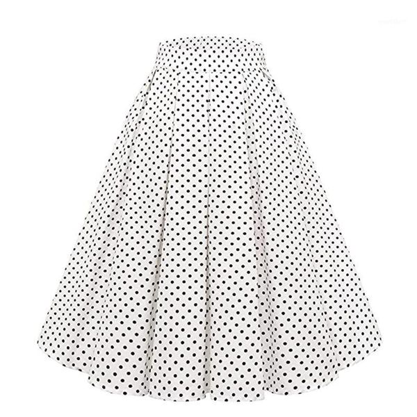 

cotton hepburn style polka dot skirt ss0012 women ladies black red yellow pleated vintage 50s 60s retro swing rockabilly skirt1