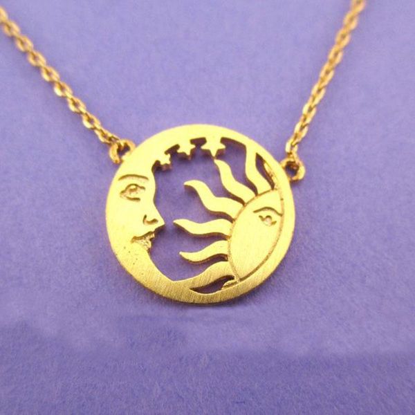 pendant necklaces minimalism crescent moon and sun pendants women stainless steel star charm gold color disc coin necklace gifts for men, Silver
pendant necklaces minimalism crescent moon and sun pendants women stainless steel star charm gold color disc coin necklace gifts for men, Silver