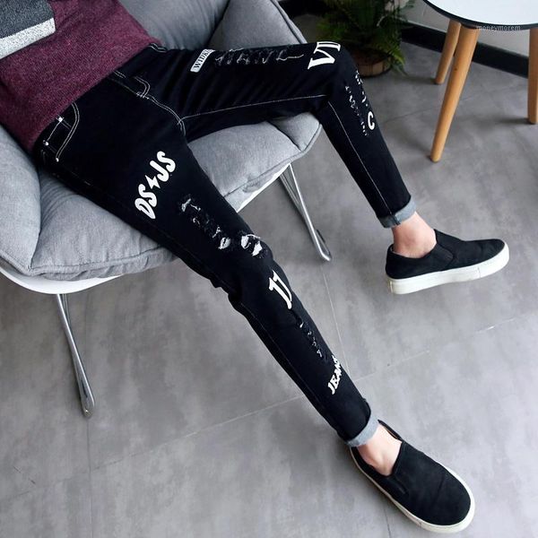 2019 spring pants men 9 nine pants men korean body repair jeans men's tide black mens jeans1, Blue
2019 spring pants men 9 nine pants men korean body repair jeans men's tide black mens jeans1, Blue