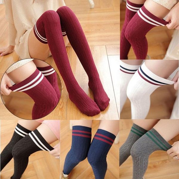 sports socks extra long mid thigh high women over knee leg autumn winter knitted stripe stocking mid-tube korean harajuku christmas, Black
sports socks extra long mid thigh high women over knee leg autumn winter knitted stripe stocking mid-tube korean harajuku christmas, Black