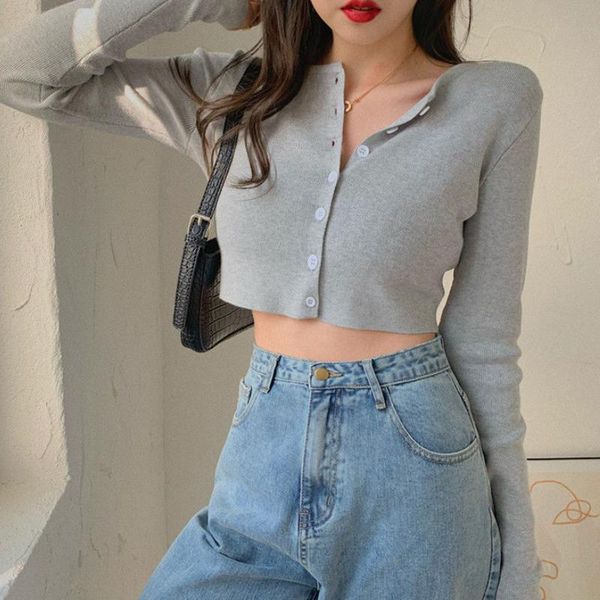 women's knits & tees candy color ribbed knitted cardigan women autumn winter long sleeve basic cropped sweaters female casual short jum, White
women's knits & tees candy color ribbed knitted cardigan women autumn winter long sleeve basic cropped sweaters female casual short jum, White
