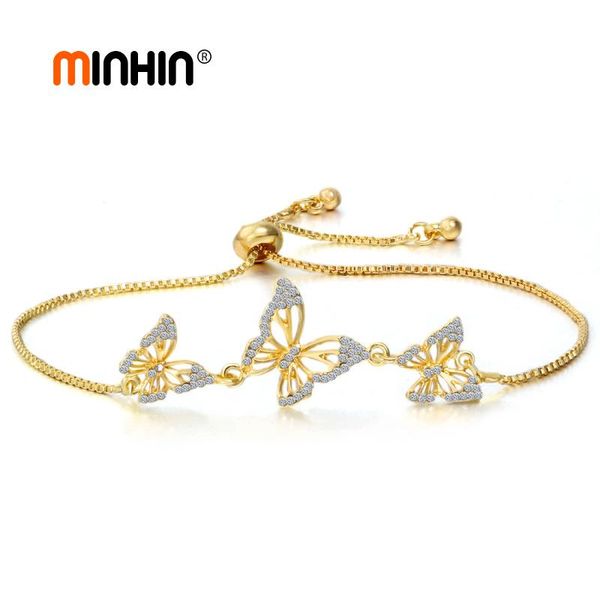 charm bracelets minhin butterfly for women adjustable link chain wrist bracelet luxury wedding jewelry zircon femme, Golden;silver
charm bracelets minhin butterfly for women adjustable link chain wrist bracelet luxury wedding jewelry zircon femme, Golden;silver