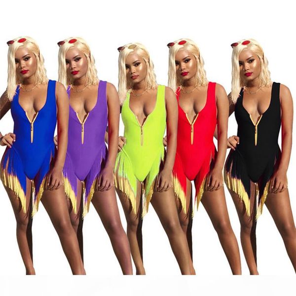 women swimwear one piece bikinis zipper sleeveless tassel stylish playsuit solid pure color summer clothing beachwear bathing suit 640, White;black
women swimwear one piece bikinis zipper sleeveless tassel stylish playsuit solid pure color summer clothing beachwear bathing suit 640, White;black