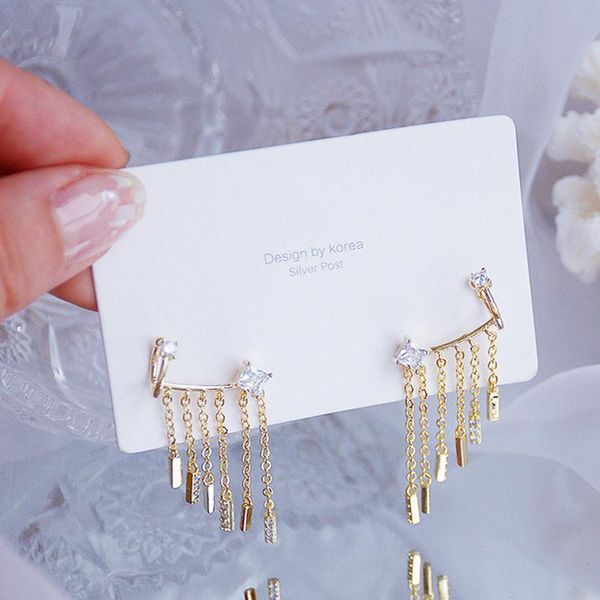 Fashion Long Tassel Dangle Earrings for Women Designer Creativity Luxury High Quality Jewelry Micro-inlaid Zircon Wedding Party, Silver
Fashion Long Tassel Dangle Earrings for Women Designer Creativity Luxury High Quality Jewelry Micro-inlaid Zircon Wedding Party, Silver