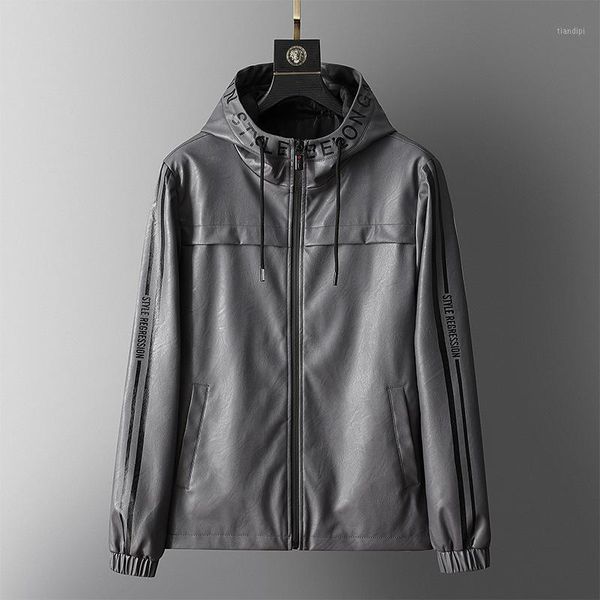 new men's fall winter new fashion hooded pu leather hip hop loose1, Black
new men's fall winter new fashion hooded pu leather hip hop loose1, Black