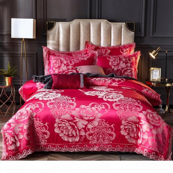 lace embroidery satin bedding set king size bed set jacquard duvet cover bed flat sheet bedlinen pillowcase home textile
lace embroidery satin bedding set king size bed set jacquard duvet cover bed flat sheet bedlinen pillowcase home textile