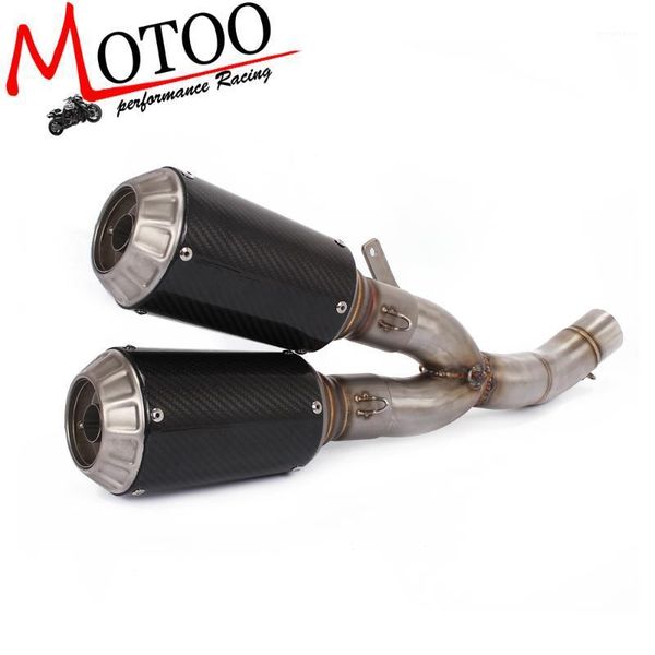 motorcycle exhaust full stystem middle pipe with muffler for slip-on1