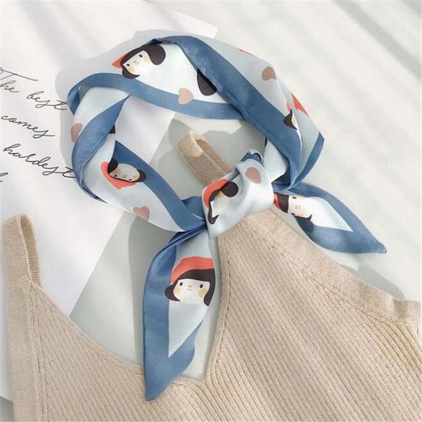 2020 hijab scarf women bandana silk scarf foulard femme hair versatile cartoon ribbon decorate silk small kerchief, Blue;gray
2020 hijab scarf women bandana silk scarf foulard femme hair versatile cartoon ribbon decorate silk small kerchief, Blue;gray