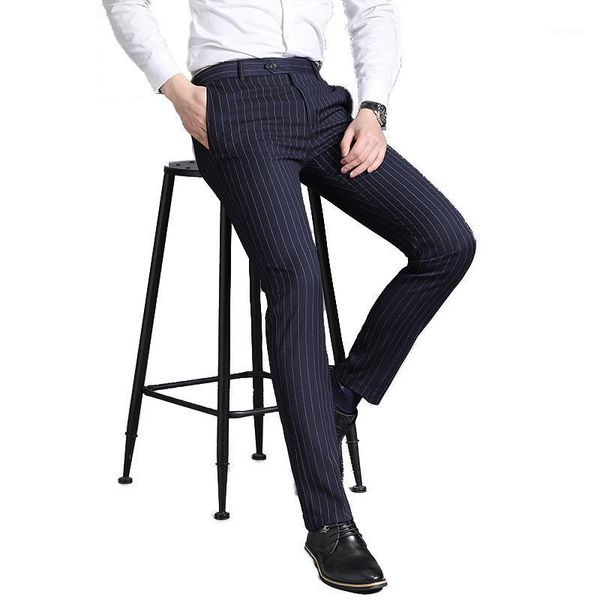 men suit pants 2020 spring men business suits pants mens dress pant slim homme stripe trousers male navy blue formal1, White;black
men suit pants 2020 spring men business suits pants mens dress pant slim homme stripe trousers male navy blue formal1, White;black