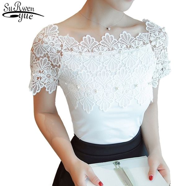 hollow out women short sleeve blouse ladies fashion elegant blouses women lace patchwork blouse shirt casual women 80f y200828, White
hollow out women short sleeve blouse ladies fashion elegant blouses women lace patchwork blouse shirt casual women 80f y200828, White