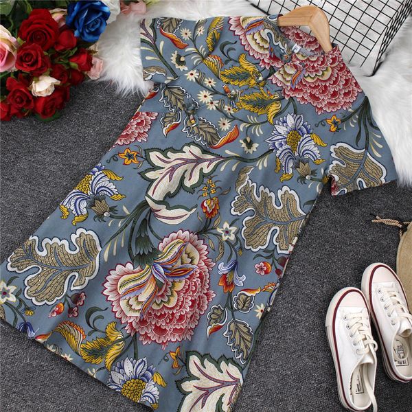 woman dress a-line loose dress vintage chinese style flower printed dresses long sleeve mandarin collar button vestidos y0118, Black;gray
woman dress a-line loose dress vintage chinese style flower printed dresses long sleeve mandarin collar button vestidos y0118, Black;gray