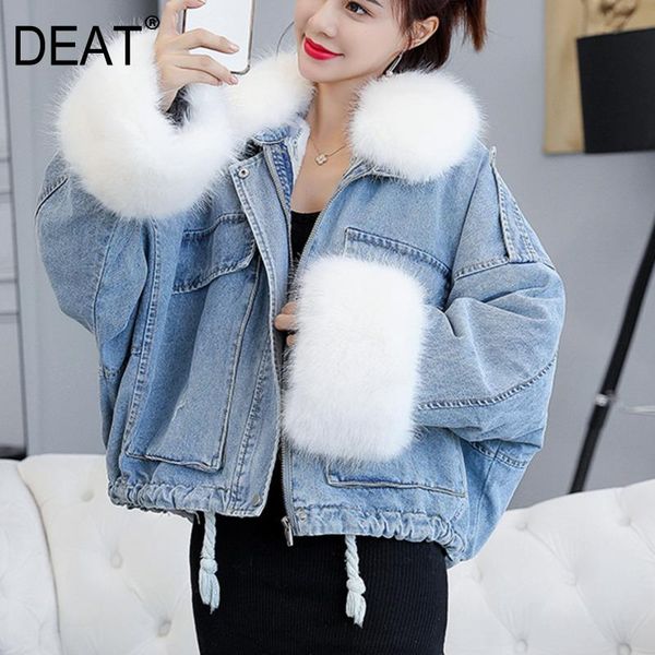 deat cotton padded women's short style 2021 winter new korean version thickened big hairy collar denim cotton coat ins fashion, Black;brown
deat cotton padded women's short style 2021 winter new korean version thickened big hairy collar denim cotton coat ins fashion, Black;brown