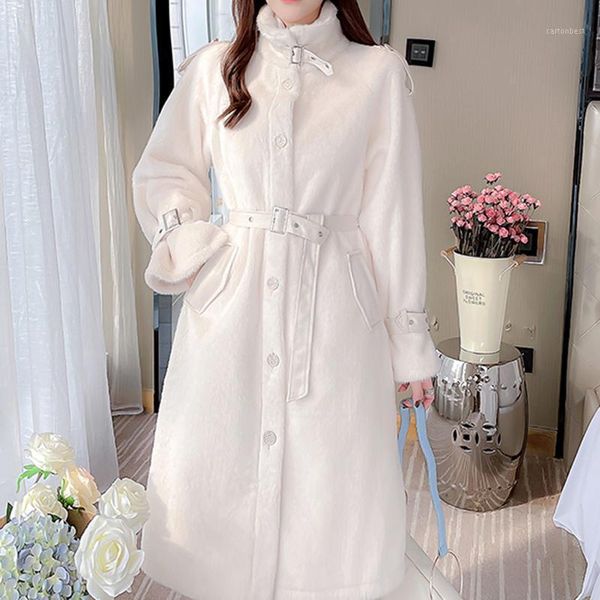 women's fur & faux lucyever coat long mandarin collar thick warm clothes woman luxury sashes flare sleeve casual overcoat1, Black
women's fur & faux lucyever coat long mandarin collar thick warm clothes woman luxury sashes flare sleeve casual overcoat1, Black