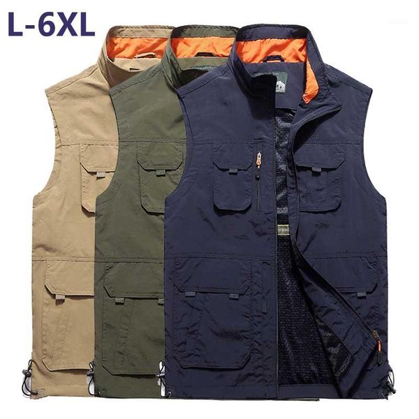 men's vests autumn summer mesh vest with many pocket men casual stand collar waistcoat outwear sleeveless jacket male clothes plus size, Black;white
men's vests autumn summer mesh vest with many pocket men casual stand collar waistcoat outwear sleeveless jacket male clothes plus size, Black;white