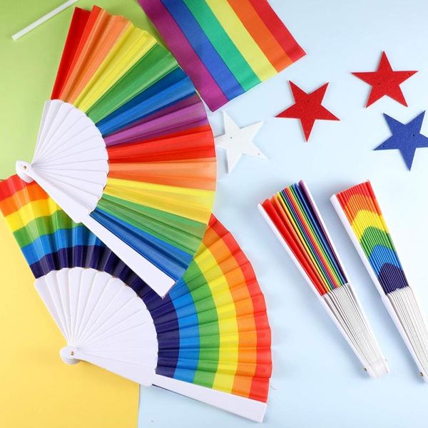 party favor 21cm/23cm colorful rainbow hand fan bamboo dacron natural bright color home decoration
party favor 21cm/23cm colorful rainbow hand fan bamboo dacron natural bright color home decoration