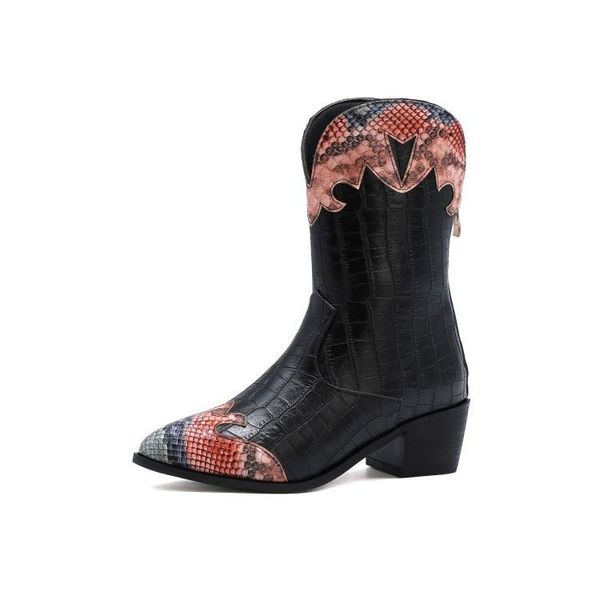 women's rubber boots luxury designer shoes round toe rain fashion low mid calf ladies pointy flock western mixed colors, Black
women's rubber boots luxury designer shoes round toe rain fashion low mid calf ladies pointy flock western mixed colors, Black