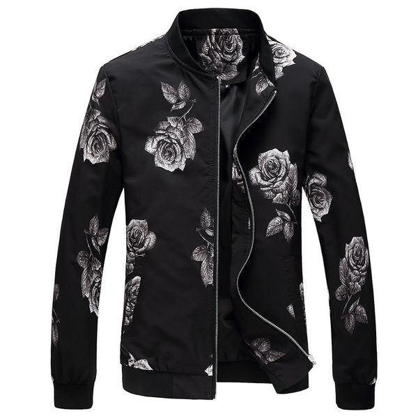 new floral jacket in spring of 2019: fashion plus oversized slim fit youth coat trendy men's top, Black;brown 
new floral jacket in spring of 2019: fashion plus oversized slim fit youth coat trendy men's top, Black;brown
