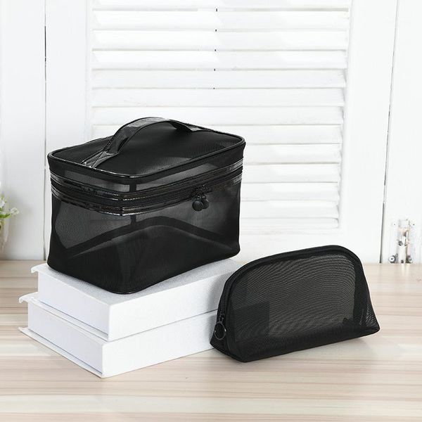 1 pc women makeup organizer black mesh cosmetic bag solid travel bag transparent breathable storage bagszipper toiletry1
1 pc women makeup organizer black mesh cosmetic bag solid travel bag transparent breathable storage bagszipper toiletry1