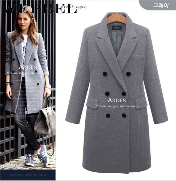 wepbel women long woolen blend coat jacket full sleeve button autumn winter fashion casual new ladies ourwearx1020, Black
wepbel women long woolen blend coat jacket full sleeve button autumn winter fashion casual new ladies ourwearx1020, Black