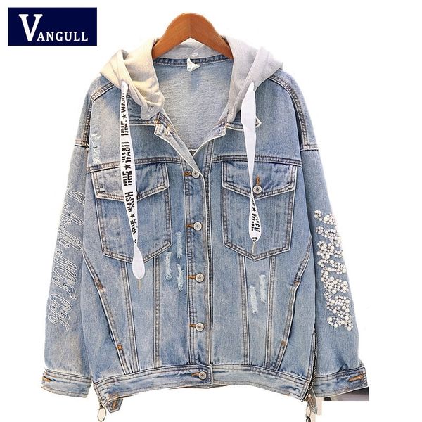 vangull plus size 5xl embroidery beading hood denim jacket 2019 spring autumn winter female jean coat vintage streetwear coats y200101, Black;brown
vangull plus size 5xl embroidery beading hood denim jacket 2019 spring autumn winter female jean coat vintage streetwear coats y200101, Black;brown