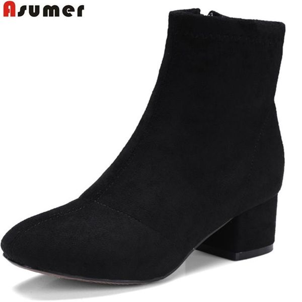 boots asumer fashion black gray women zipper square toe flock ladies autumn winter simple ankle big size 34-43
boots asumer fashion black gray women zipper square toe flock ladies autumn winter simple ankle big size 34-43