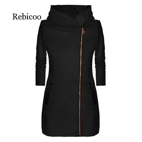 2020 spring and autumn coat women's high collar hooded zipper long sleeve jacket jacket slim hoodie, Black;brown
2020 spring and autumn coat women's high collar hooded zipper long sleeve jacket jacket slim hoodie, Black;brown