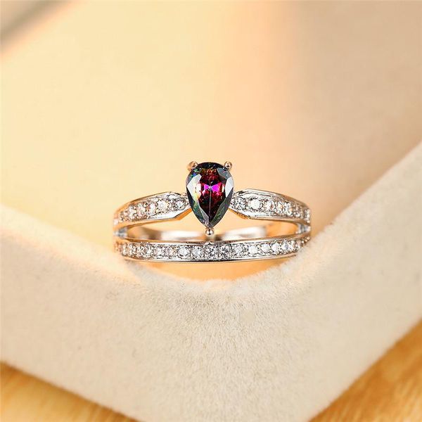 cute female rainbow crystal stone ring charm silver color wedding rings for women dainty bridal water drop engagement ring, Slivery;golden
cute female rainbow crystal stone ring charm silver color wedding rings for women dainty bridal water drop engagement ring, Slivery;golden