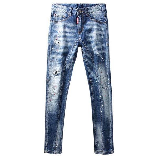 american streetwear fashion men jeans light blue painted ripped trousers spliced designer elastic slim fit hip hop biker pants
american streetwear fashion men jeans light blue painted ripped trousers spliced designer elastic slim fit hip hop biker pants