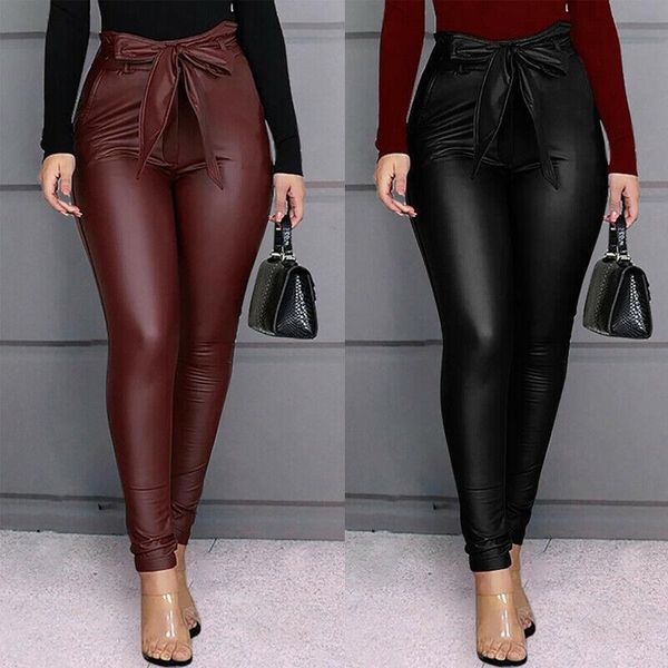 new women pu leather stretchy leggings high waist bow lacing slim skinny legging skinny ladies office long trousers casual, Black
new women pu leather stretchy leggings high waist bow lacing slim skinny legging skinny ladies office long trousers casual, Black