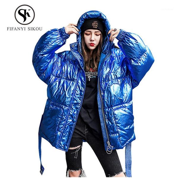fashion streetwear cotton wadded jacket hooded parka winter jacket women loose thick warm outerwear female plus size cotton coat1, Black 
fashion streetwear cotton wadded jacket hooded parka winter jacket women loose thick warm outerwear female plus size cotton coat1, Black