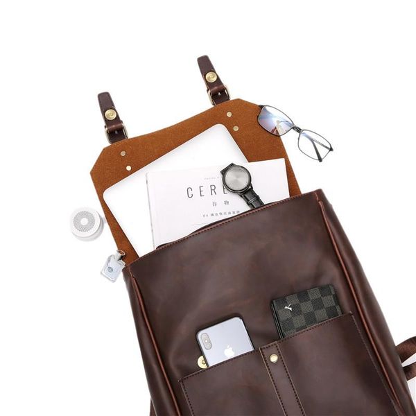 new men women retro style backpack crazy horse pu leather casual shoulder bag large capacity brown bookbag harajuku chool bag bbygyk
new men women retro style backpack crazy horse pu leather casual shoulder bag large capacity brown bookbag harajuku chool bag bbygyk