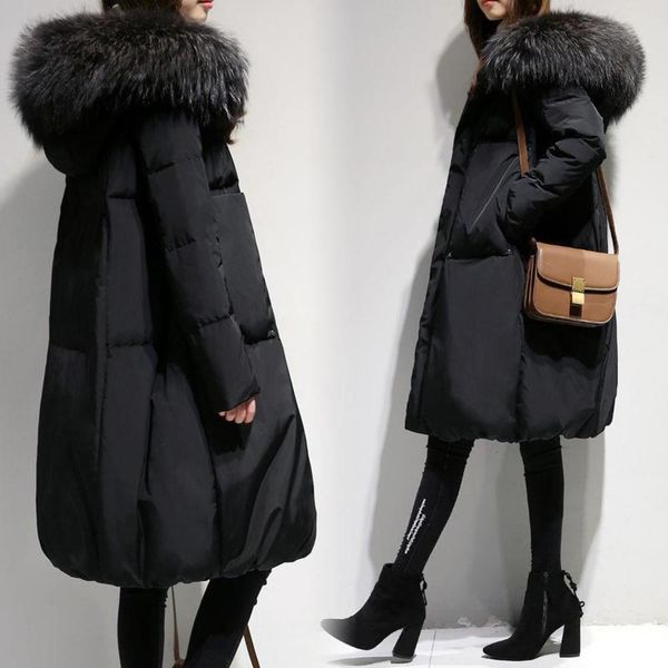 women's 2020 new down female mid-length large size 5xl coat women big fur collar bread winter jacket, Black
women's 2020 new down female mid-length large size 5xl coat women big fur collar bread winter jacket, Black
