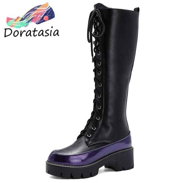 boots doratasia women mixed color shoes sewing designer fashion snake print lace up chunky heel mid calf, Black
boots doratasia women mixed color shoes sewing designer fashion snake print lace up chunky heel mid calf, Black