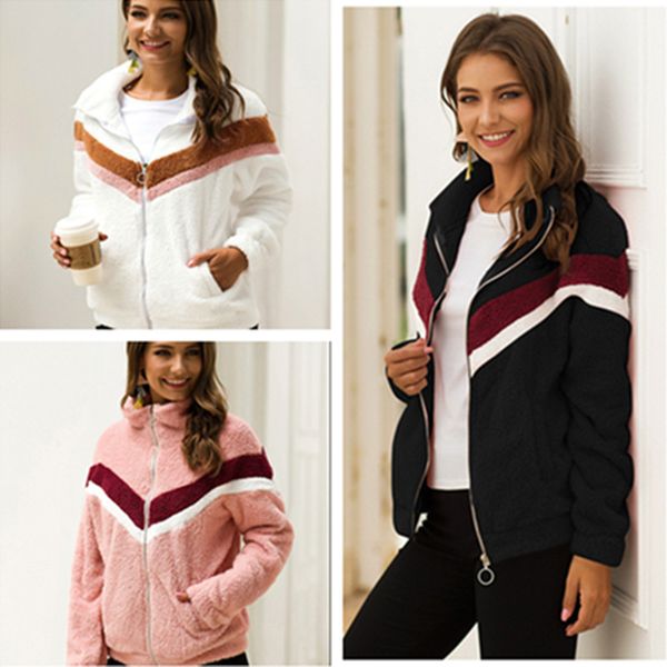 warm maternity women sherpa fleece coats winter turtleneck plush hoodies zipper jacket contrast color stripes fashion outerwear ly1020, White
warm maternity women sherpa fleece coats winter turtleneck plush hoodies zipper jacket contrast color stripes fashion outerwear ly1020, White