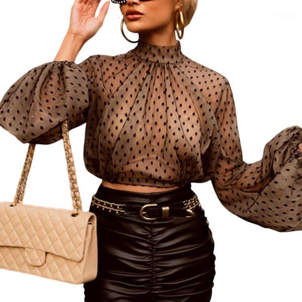 mesh see through short polka dot women lantern long sleeve blouse shirt ladies turtleneck harajuku casual sj5009m1 women's blouses, White
mesh see through short polka dot women lantern long sleeve blouse shirt ladies turtleneck harajuku casual sj5009m1 women's blouses, White