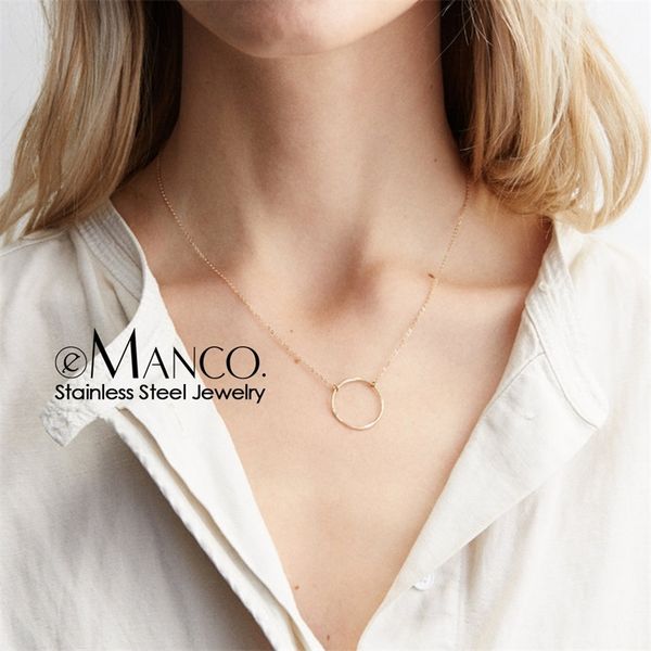 e-manco trendy stainless steel necklace simple round pendant necklace women thin choker necklaces for women y200323, Silver
e-manco trendy stainless steel necklace simple round pendant necklace women thin choker necklaces for women y200323, Silver