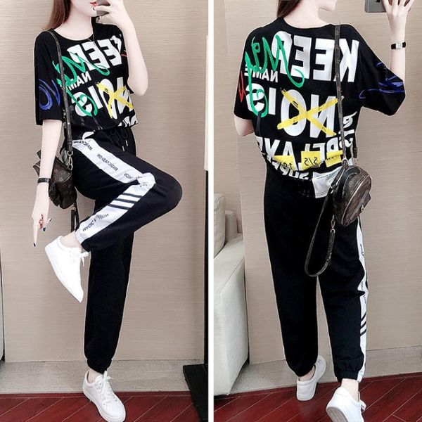 sports suit women summer 2020 new relaxed korean casual sports suit with sport pants women's trousers two pairs of students with thin t, Gray
sports suit women summer 2020 new relaxed korean casual sports suit with sport pants women's trousers two pairs of students with thin t, Gray