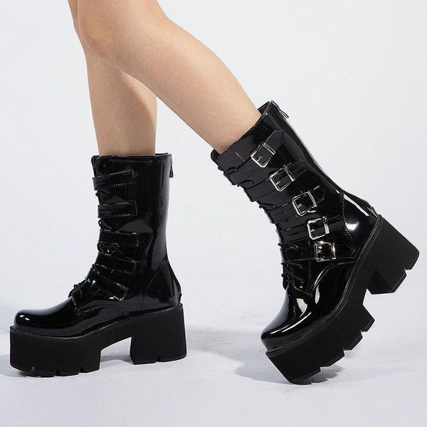 deat 2020 new autumn winter fashion casual round toe thick bottom handsome medium leather single shoes women short boots sf9841, Black 
deat 2020 new autumn winter fashion casual round toe thick bottom handsome medium leather single shoes women short boots sf9841, Black