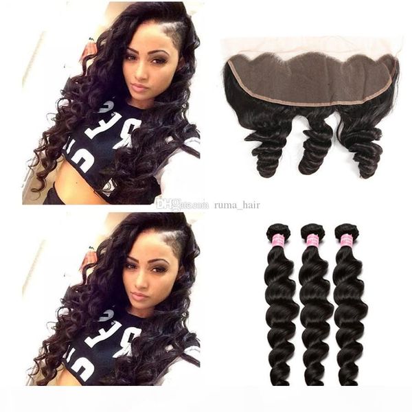 remy brazilian loose deep with lace frontal closure 13*4 ear to ear human hair bundles with lace frontal for salon, Black;brown
remy brazilian loose deep with lace frontal closure 13*4 ear to ear human hair bundles with lace frontal for salon, Black;brown