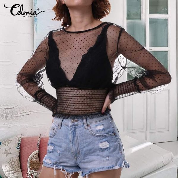 women's blouses & shirts celmia stylish sheer mesh see through women blouse 2021 summer long lantern sleeve crop tulle party club, White
women's blouses & shirts celmia stylish sheer mesh see through women blouse 2021 summer long lantern sleeve crop tulle party club, White