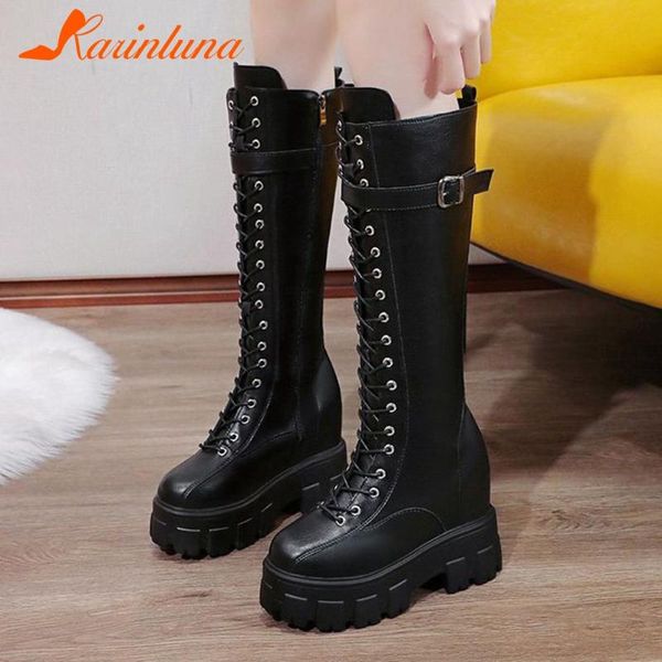 boots karin 2021 ariivals woman shoes tire sole platfrom round toe buckles knee high increase internal autumn, Black
boots karin 2021 ariivals woman shoes tire sole platfrom round toe buckles knee high increase internal autumn, Black
