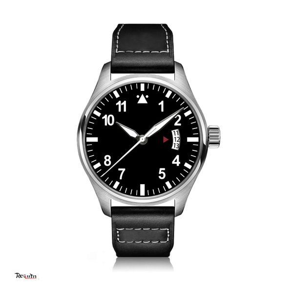 mens automatic mechanical luxury watch classic style 326506requin brand pilot series three hands black dial silver stainless steel case leat, Slivery;brown
mens automatic mechanical luxury watch classic style 326506requin brand pilot series three hands black dial silver stainless steel case leat, Slivery;brown