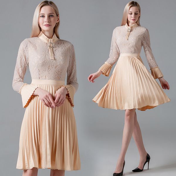 ladies lace patchwork pleated dress women elegant flare long sleeve spring autumn female vintage party dresses vestdios qpzm60322, Black;gray
ladies lace patchwork pleated dress women elegant flare long sleeve spring autumn female vintage party dresses vestdios qpzm60322, Black;gray