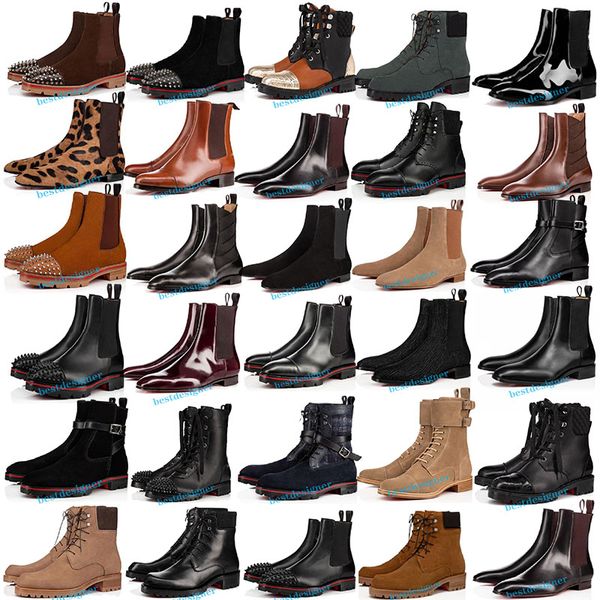 red bottom leather flat shoes liudingka brown party couple fashion casual boots size 34-48, Black
red bottom leather flat shoes liudingka brown party couple fashion casual boots size 34-48, Black
