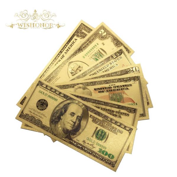 7pcs set america money set gold banknote 1 2 5 10 20 50 100 dollar banknotes in 99.9 gold plated fake money for bbyjst
7pcs set america money set gold banknote 1 2 5 10 20 50 100 dollar banknotes in 99.9 gold plated fake money for bbyjst