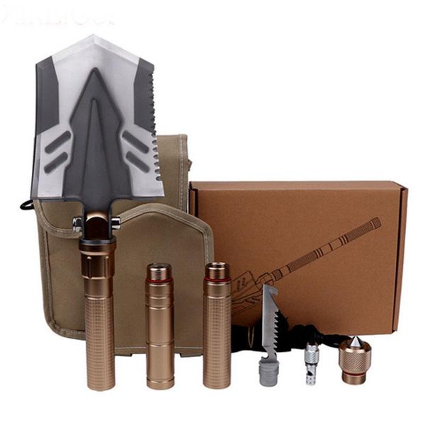 multi-functional engineering folding shovel set wild survival tool camping equipment folding shovel with a bag